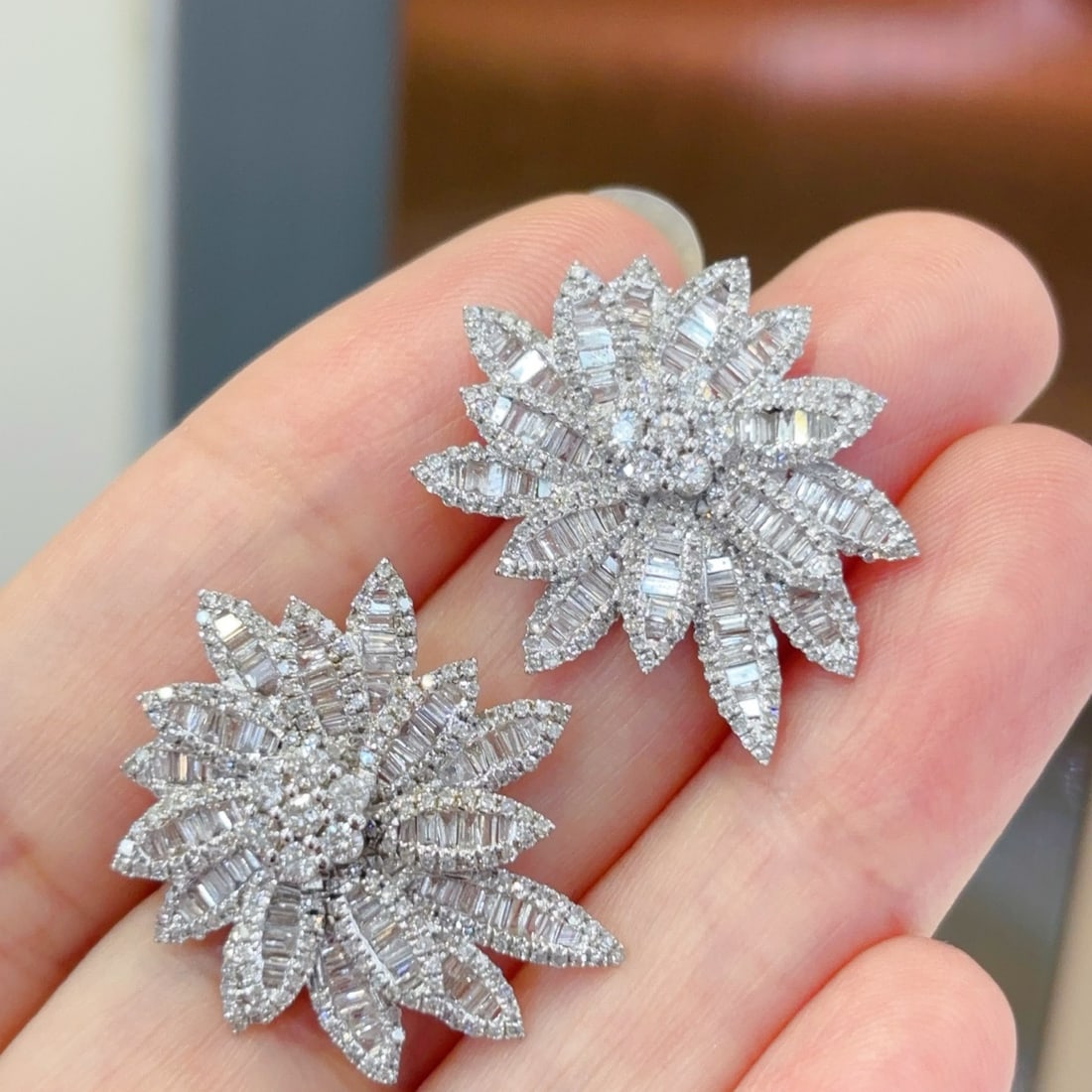 14k Gold 2.82 Ct Natural H Diamond Earrings - 5