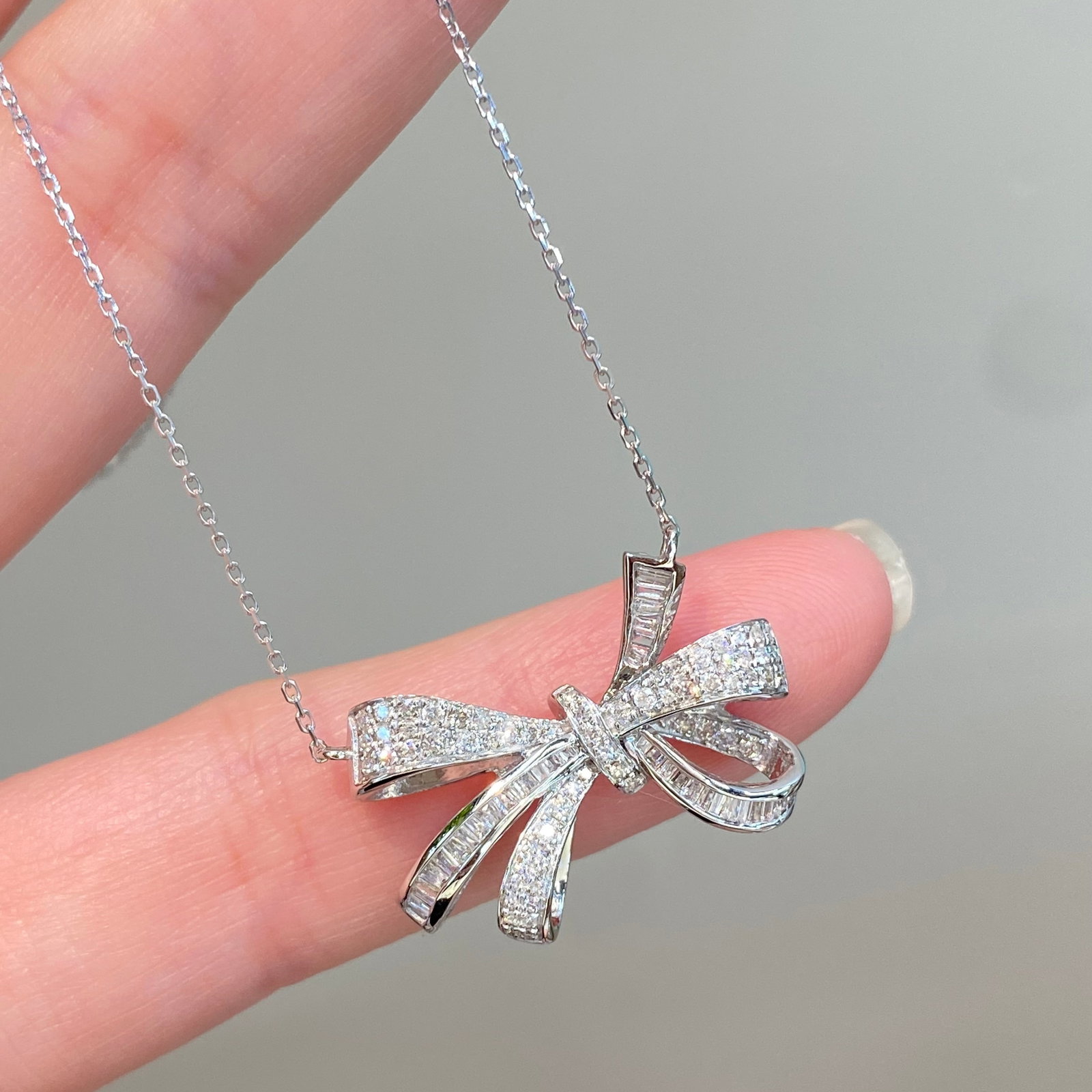 14k Gold 1 Ct Natural H Diamond Necklace - 3