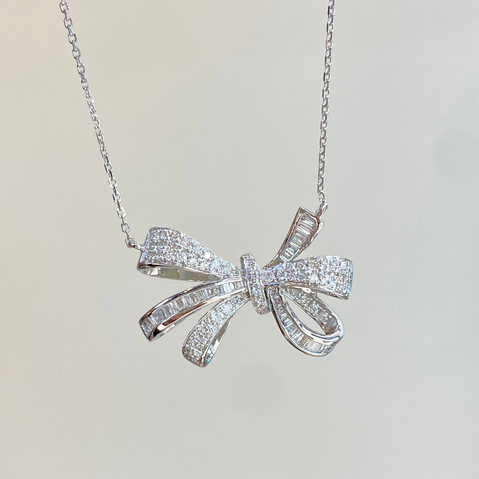 14k Gold 1 Ct Natural H Diamond Necklace - 4