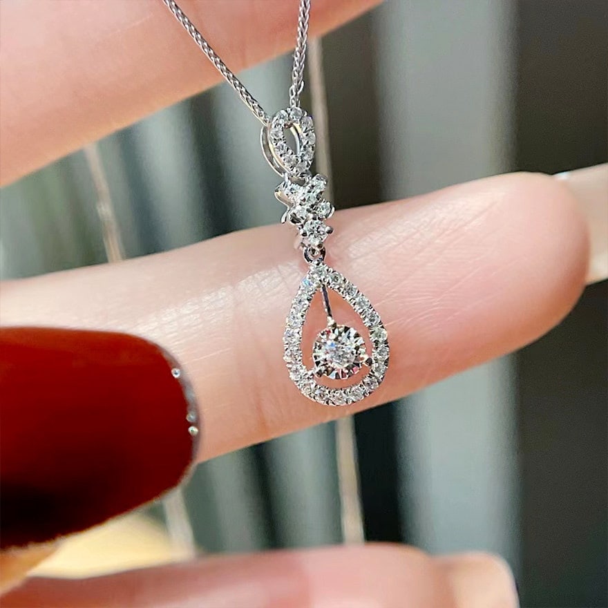 14k Gold 0.21 Ctw Natural H Diamond Necklace - 2