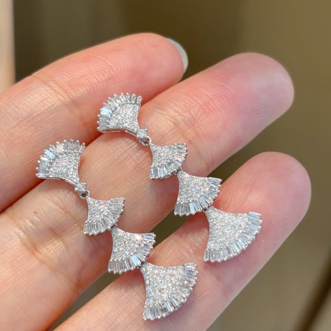 14k Gold 1.3 Ct Natural H Diamond Earrings - 2