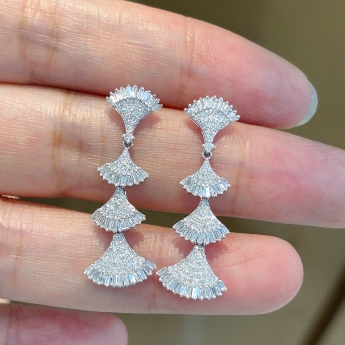 14k Gold 1.3 Ct Natural H Diamond Earrings - 5