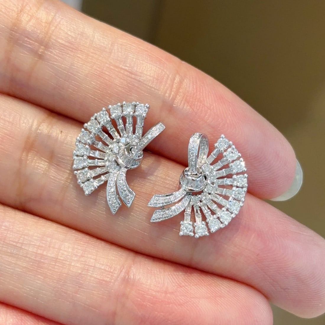 14k Gold 1.3 Ct Natural H Diamond Earrings - 3