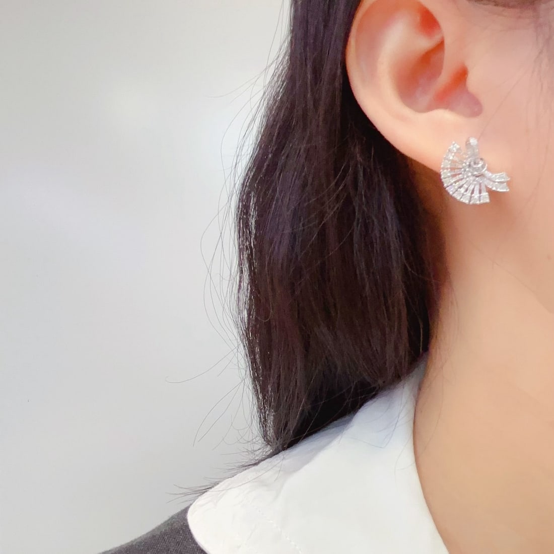 14k Gold 1.3 Ct Natural H Diamond Earrings - 6