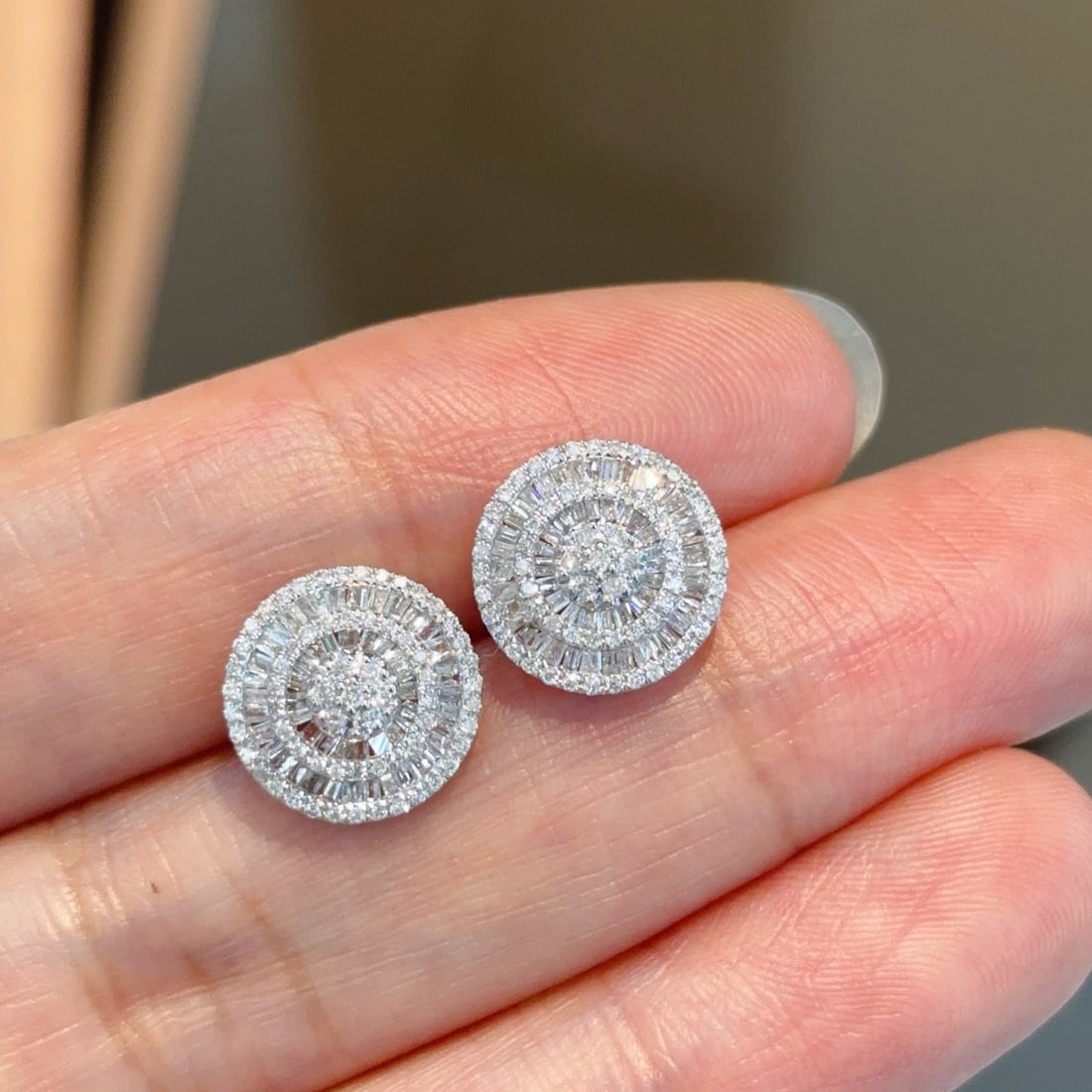 14k Gold 1 Ct Natural H Diamond Earrings - 2