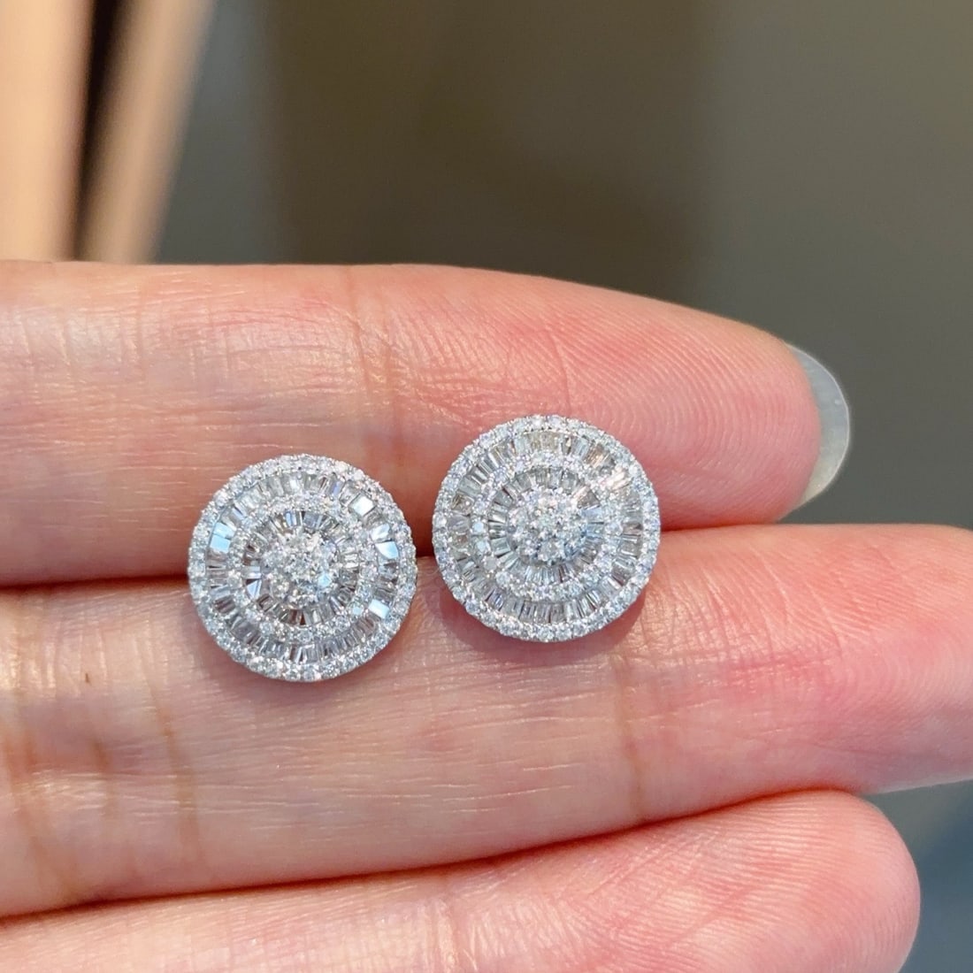 14k Gold 1 Ct Natural H Diamond Earrings - 3