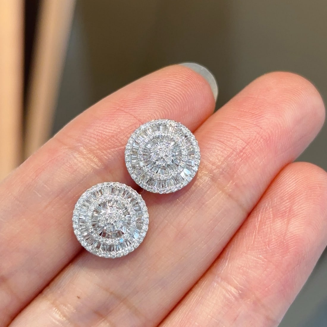 14k Gold 1 Ct Natural H Diamond Earrings - 5