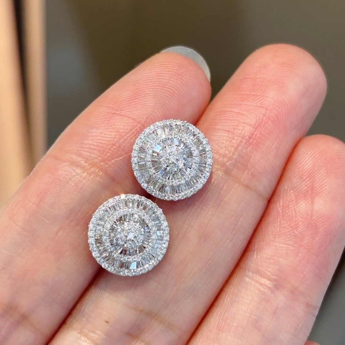 14k Gold 1 Ct Natural H Diamond Earrings - 6