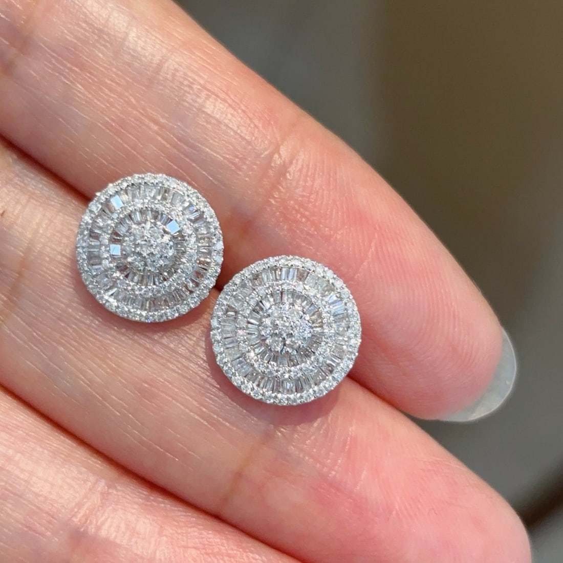 14k Gold 1 Ct Natural H Diamond Earrings - 7