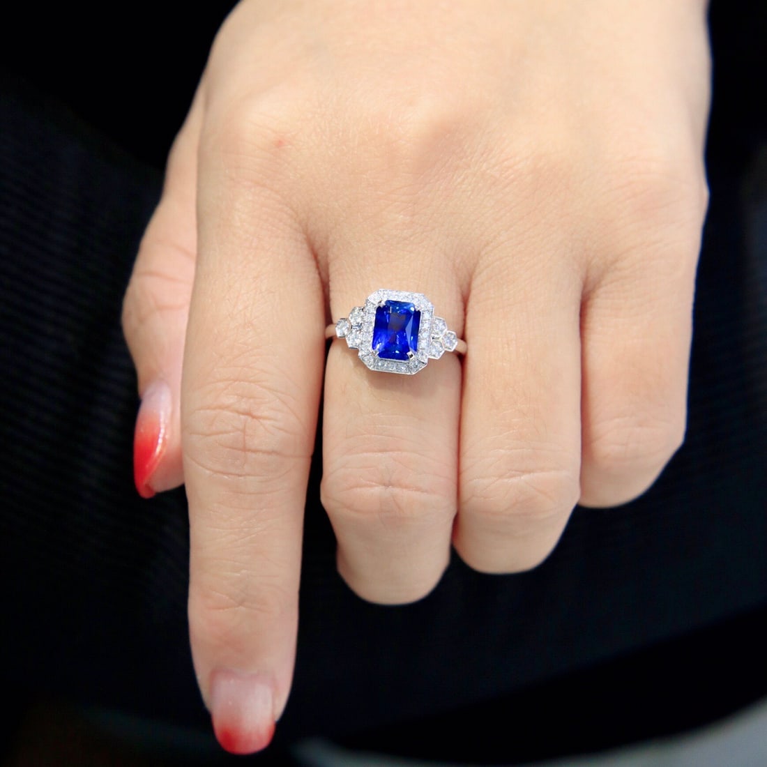 14k Gold 2.43 Ctw Natural Sapphire & Diamond Ring - 5