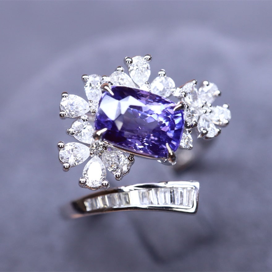 14k Gold 2.71 Ctw Natural Sapphire & Diamond Ring - 2