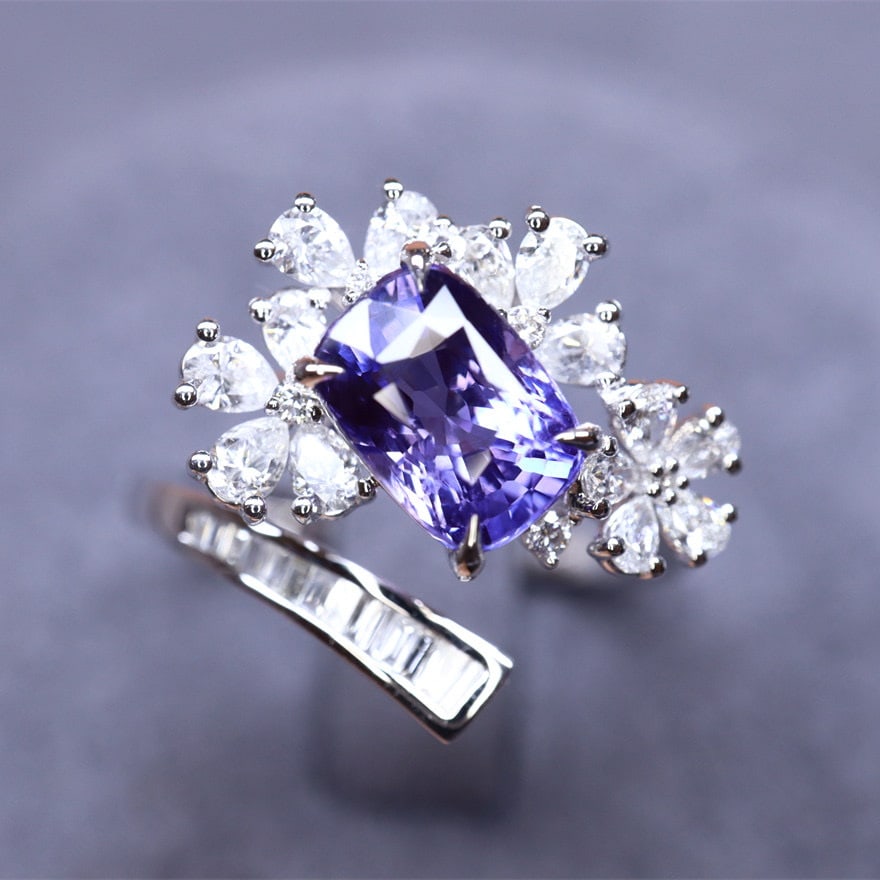 14k Gold 2.71 Ctw Natural Sapphire & Diamond Ring - 3