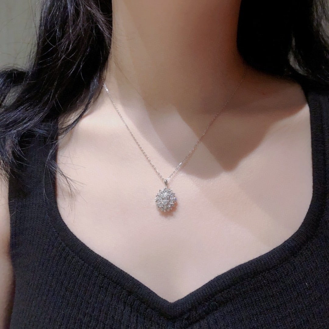 14k Gold 0.55 Ctw Natural H Diamond Pendant( Without Chain ) - 4