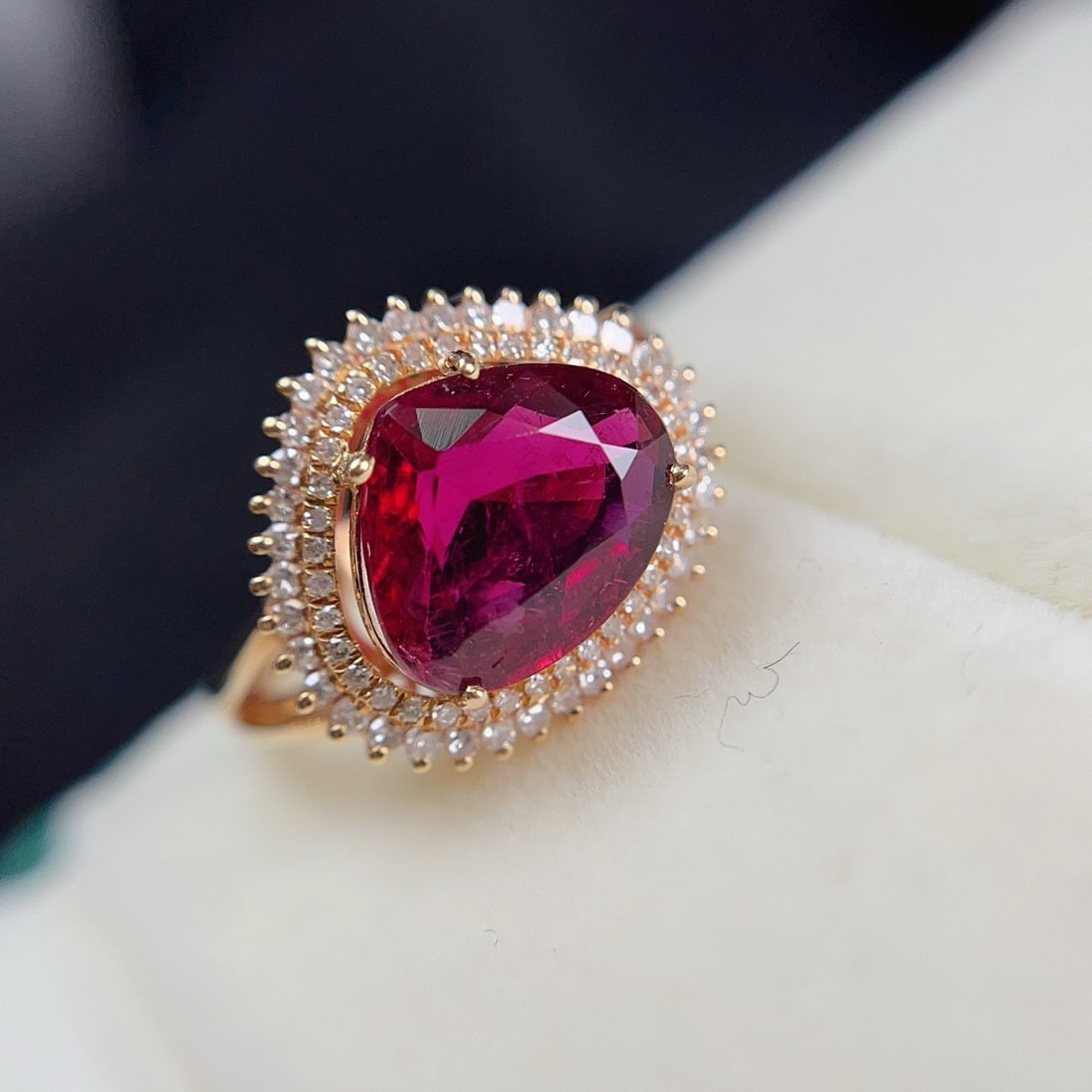 14k Gold 2.55 Ct Natural Tourmaline & Diamond Ring - 5