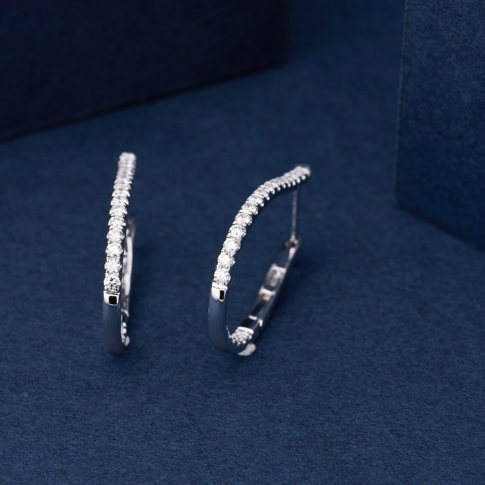 14k Gold 0.76 Ct Natural H Diamond Earrings - 4