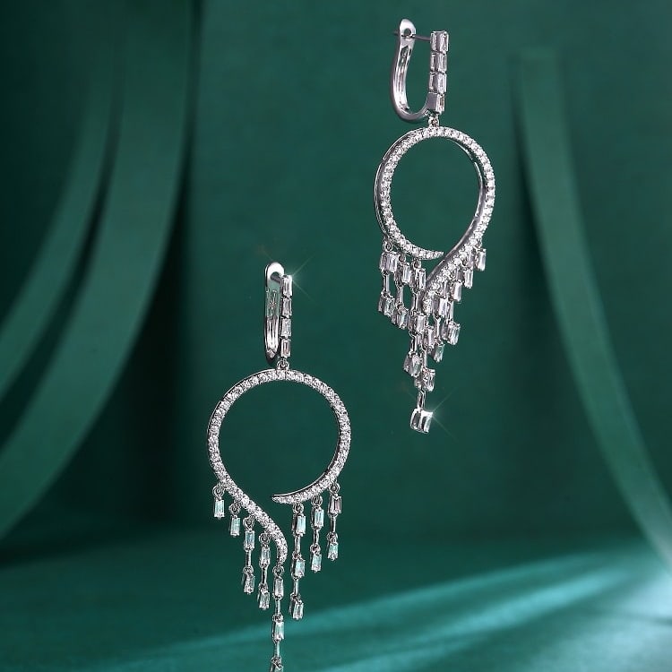 14k Gold 1.34 Ct Natural H Diamond Earrings - 3