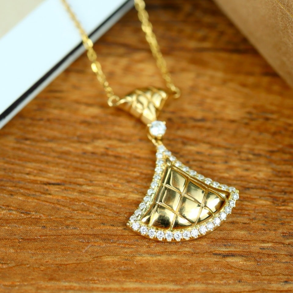 14k Gold 0.23 Ct Natural H Diamond Necklace - 2
