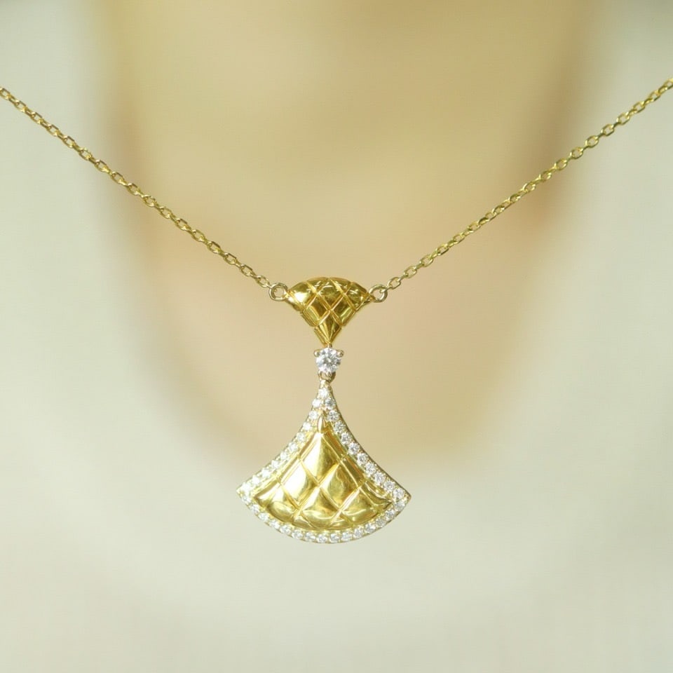 14k Gold 0.23 Ct Natural H Diamond Necklace - 5