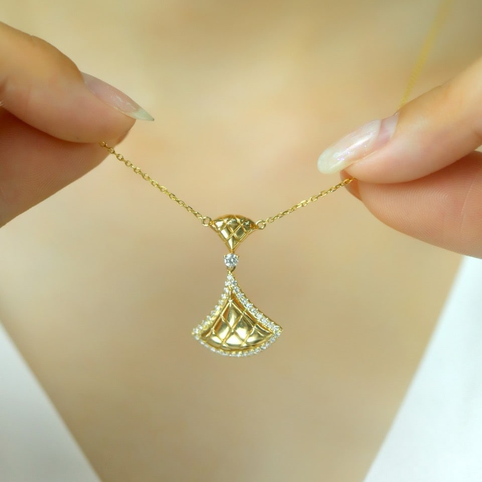14k Gold 0.23 Ct Natural H Diamond Necklace - 6