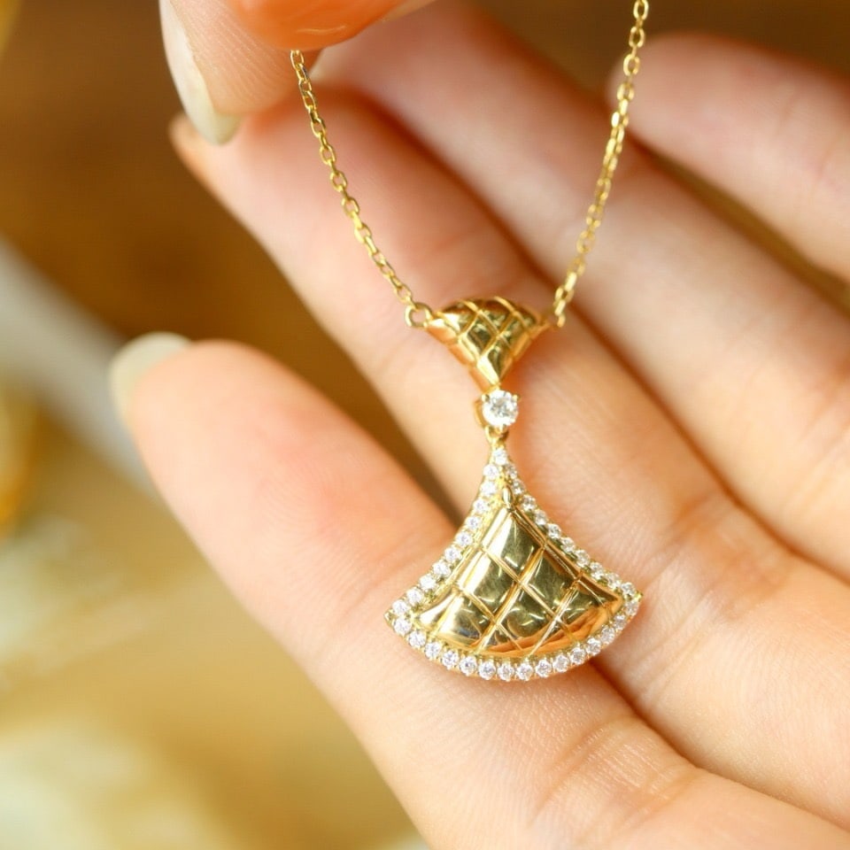 14k Gold 0.23 Ct Natural H Diamond Necklace - 7