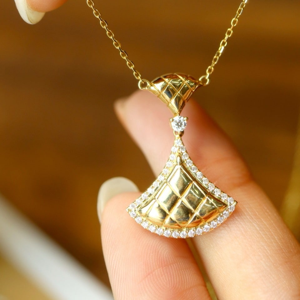14k Gold 0.23 Ct Natural H Diamond Necklace - 8