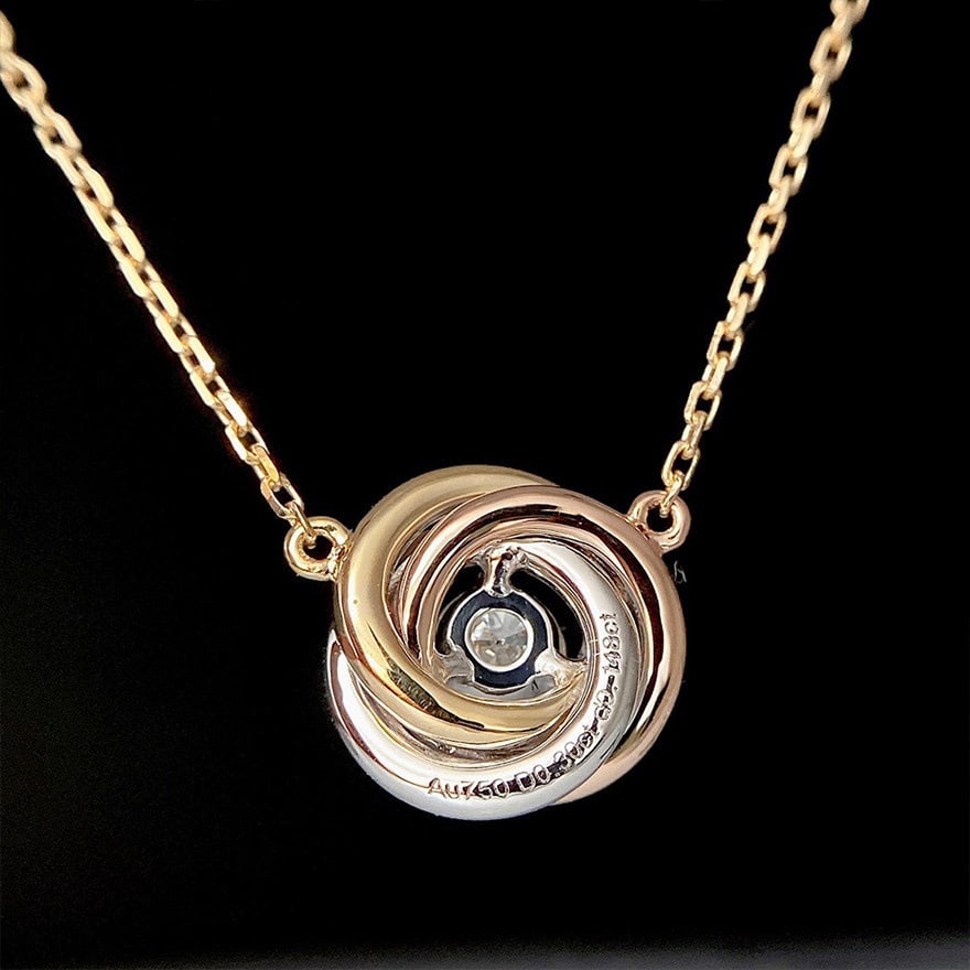 Gia Certified 14k Gold 0.3 Ct Natural G Si2 3ex Round Diamond Necklace - 4