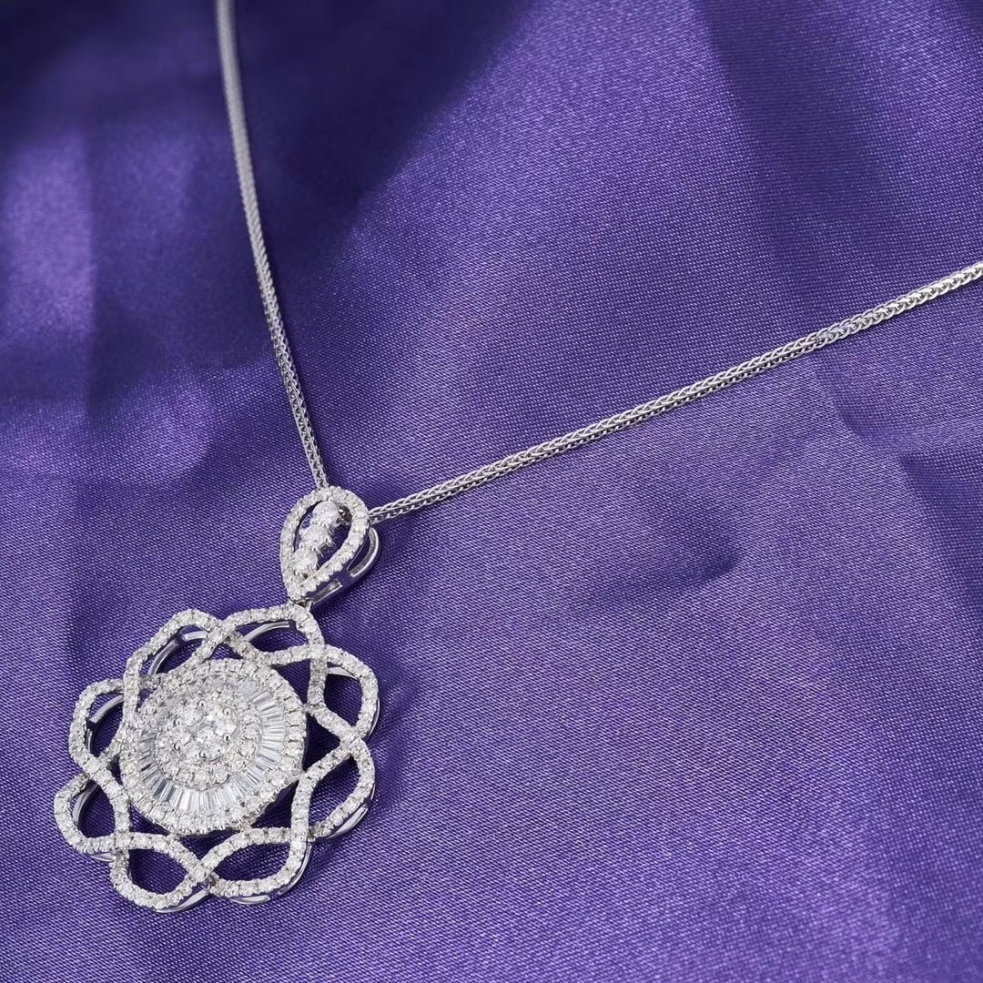 14k Gold 2.19 Ctw Natural H Diamond Pendant( Without Chain ) - 2