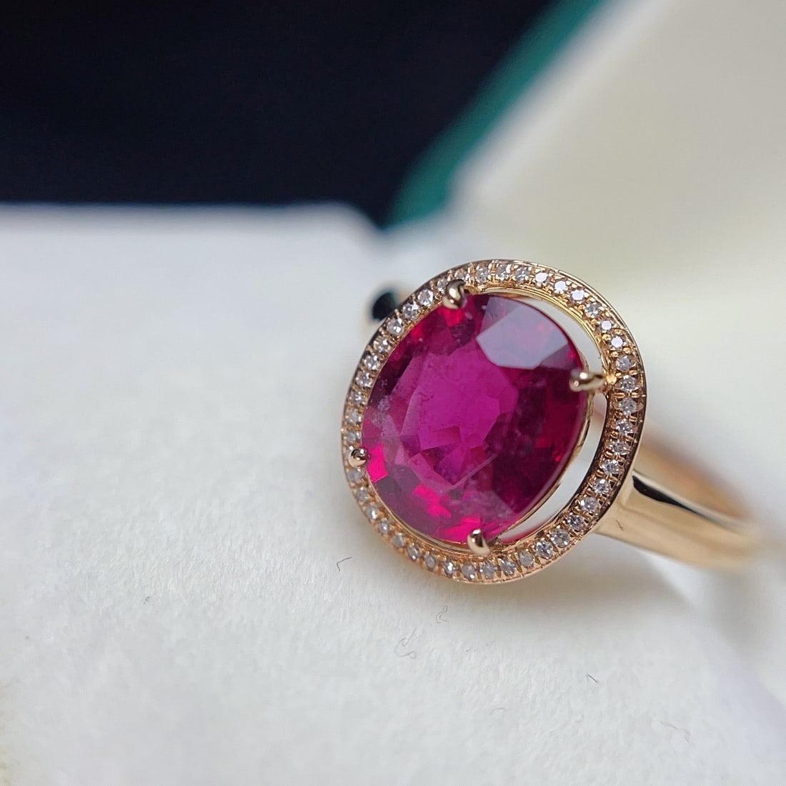 14k Gold 2.80 Ct Natural Tourmaline & Diamond Ring - 3