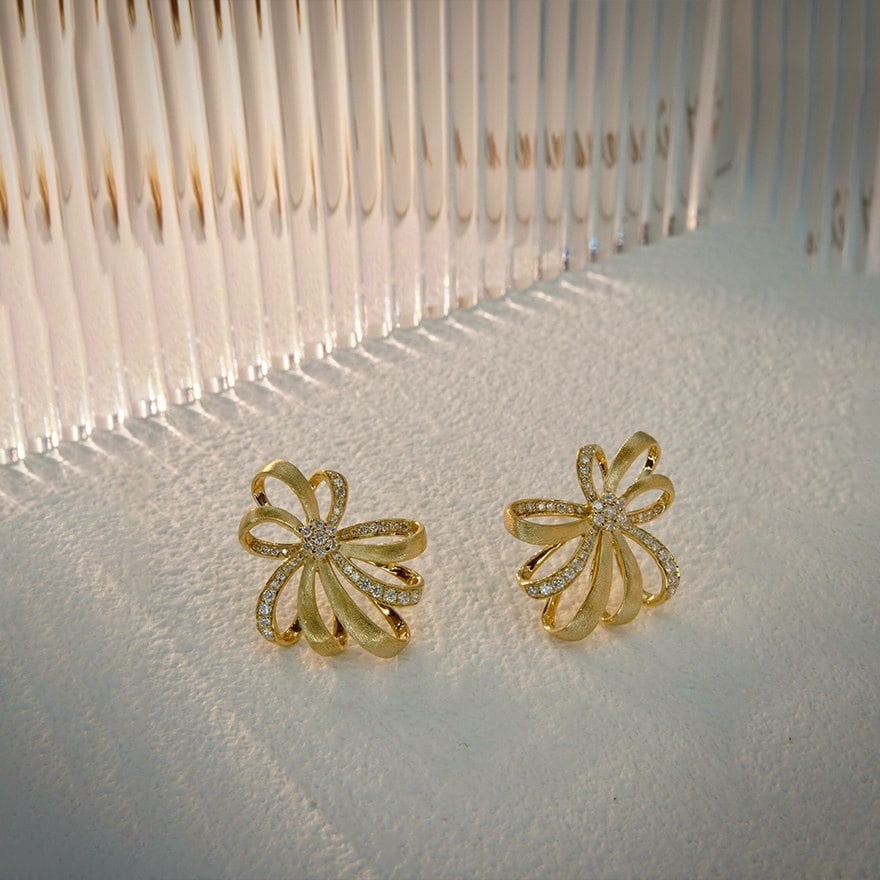 14k Gold 0.35 Ct Natural H Diamond Earrings - 7