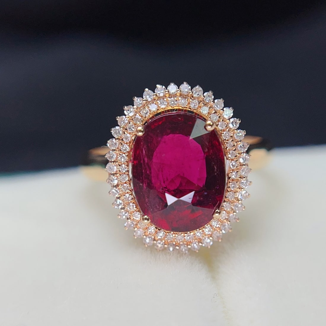 14k Gold 2.25 Ct Natural Tourmaline & Diamond Ring - 2