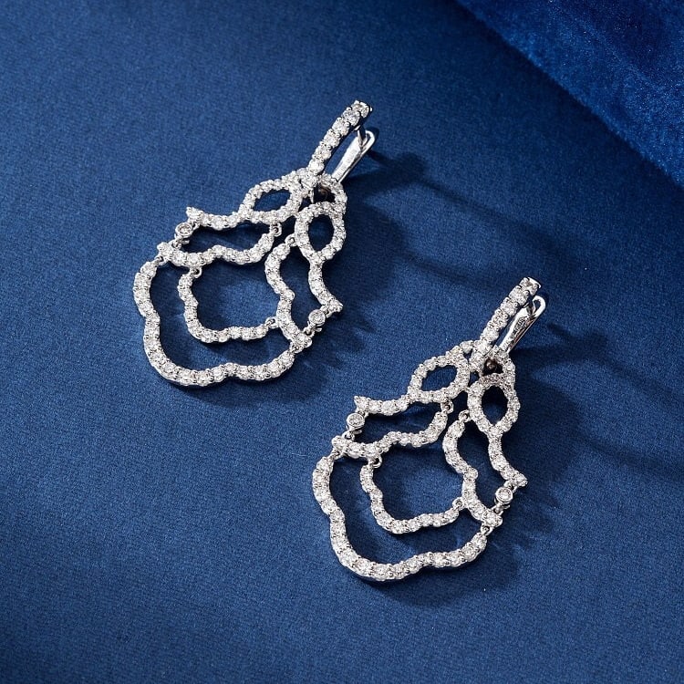 14k Gold 1.84 Ct Natural H Diamond Earrings - 2