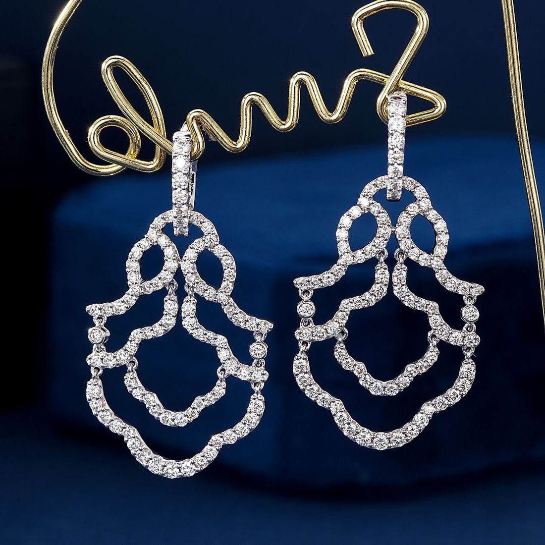 14k Gold 1.84 Ct Natural H Diamond Earrings - 5