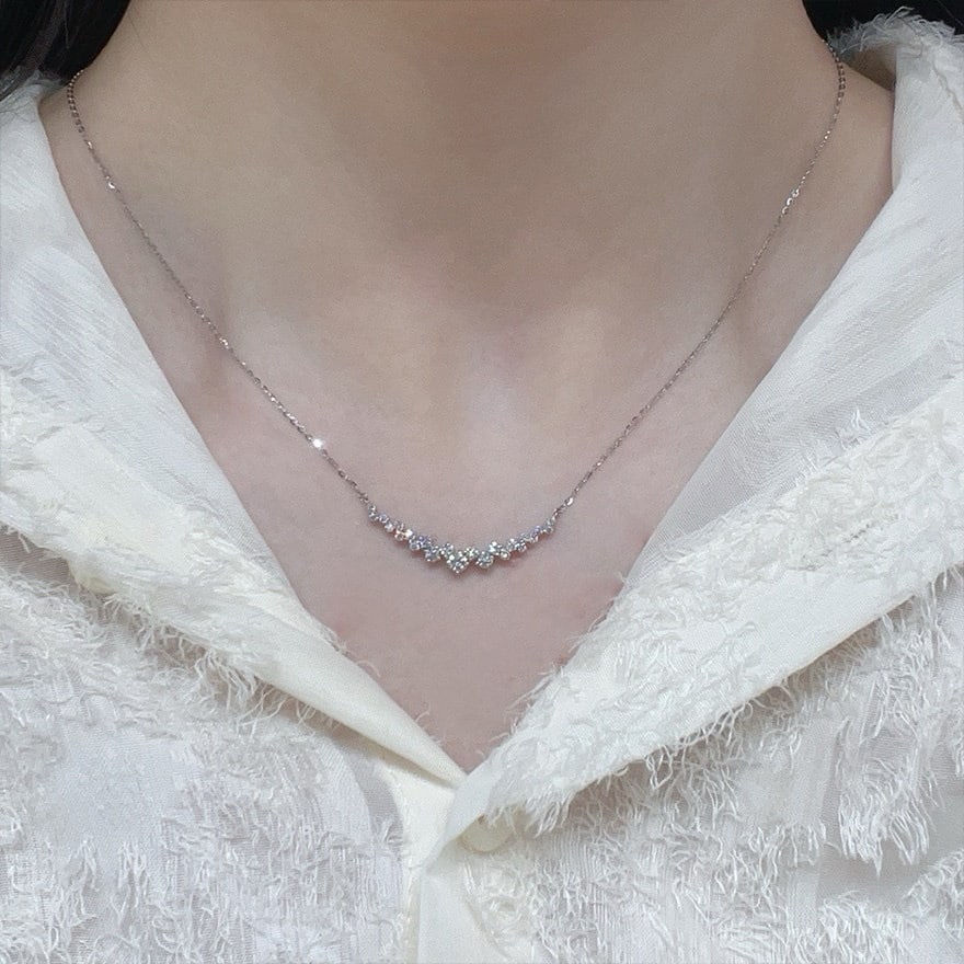 14k Gold 0.6 Ct Natural H Diamond Necklace - 3