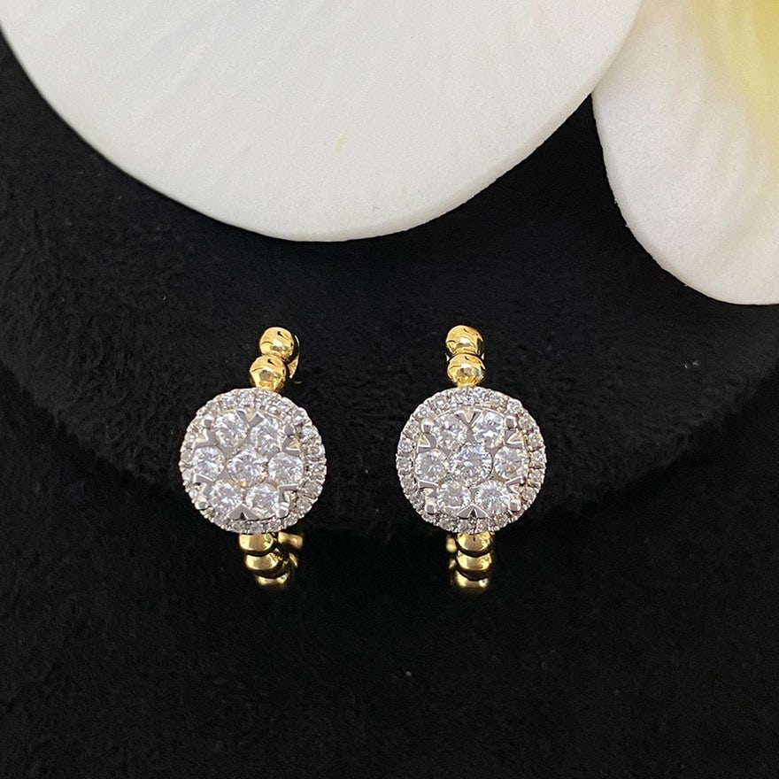 14k Gold 0.6 Ct Natural H Diamond Earrings: Ref:231104318 // gold content:14k gold // main gemstone:diamond // shape:round // carat weight:0. 6ct // clarity grade:vs-si // color:h // treatment:natural // cut grade:g // Condition: New Low