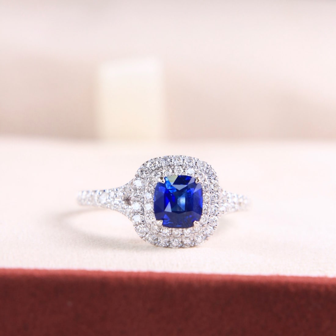 14k Gold 1.55 Ctw Natural Sapphire & Diamond Ring - 6