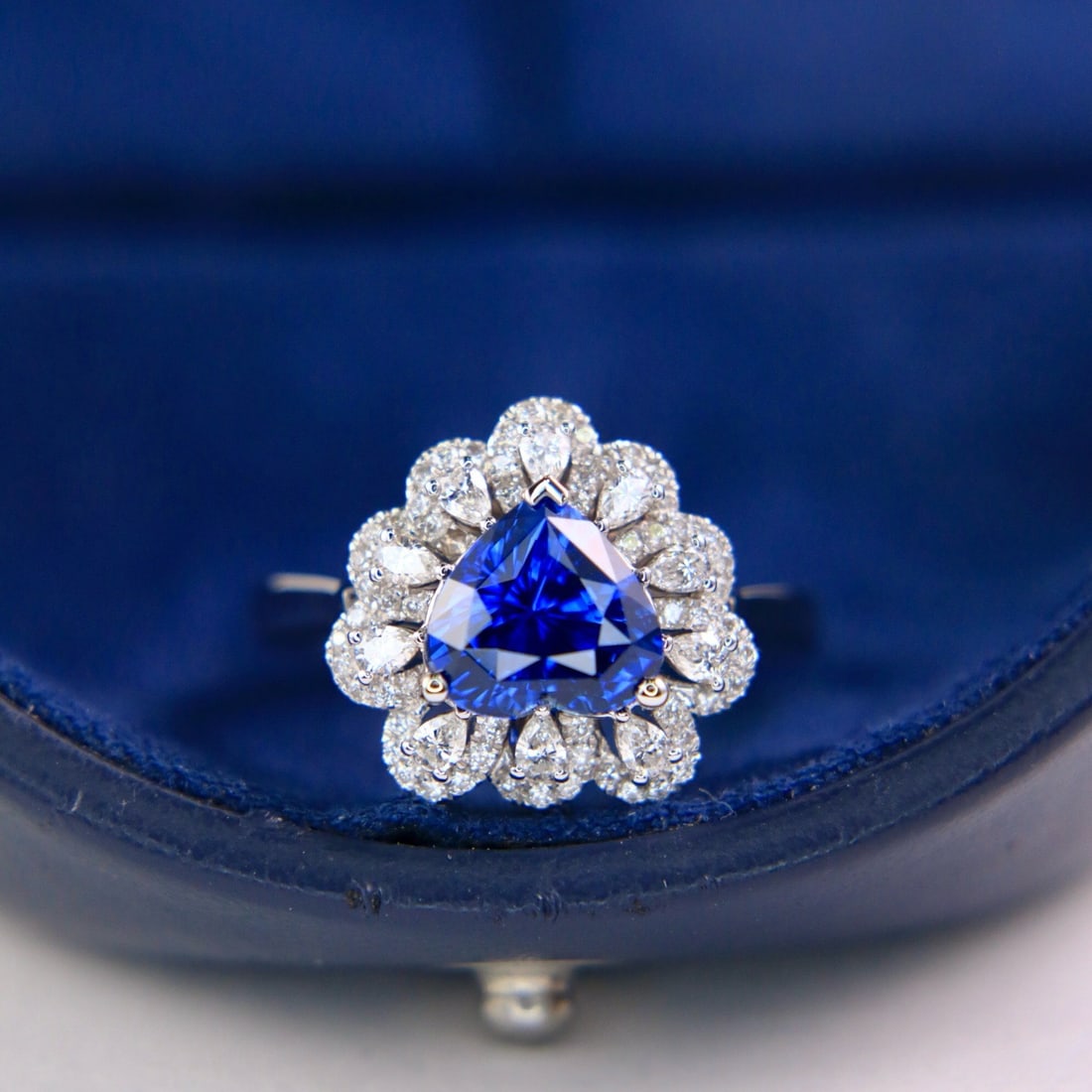 14k Gold 3.04 Ctw Natural Sapphire & Diamond Ring/pendant( Without Chain ) - 2