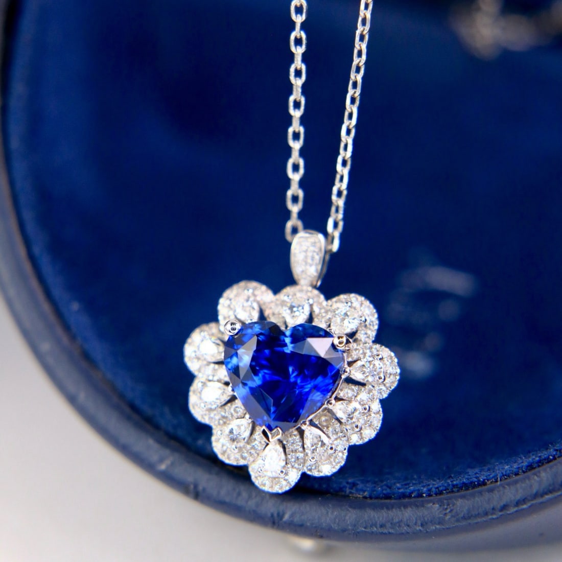14k Gold 3.04 Ctw Natural Sapphire & Diamond Ring/pendant( Without Chain ) - 7