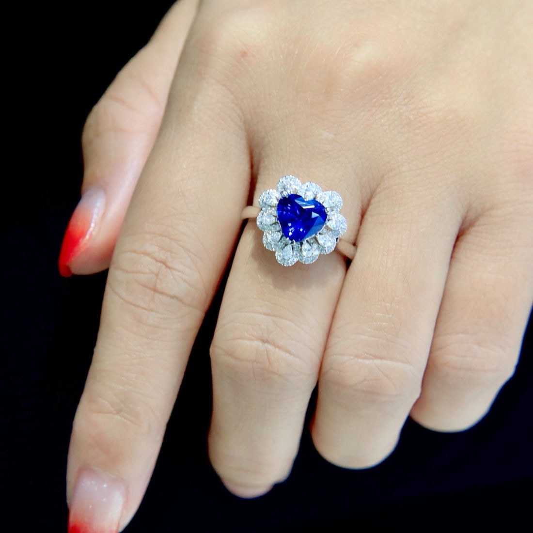 14k Gold 3.04 Ctw Natural Sapphire & Diamond Ring/pendant( Without Chain ) - 8