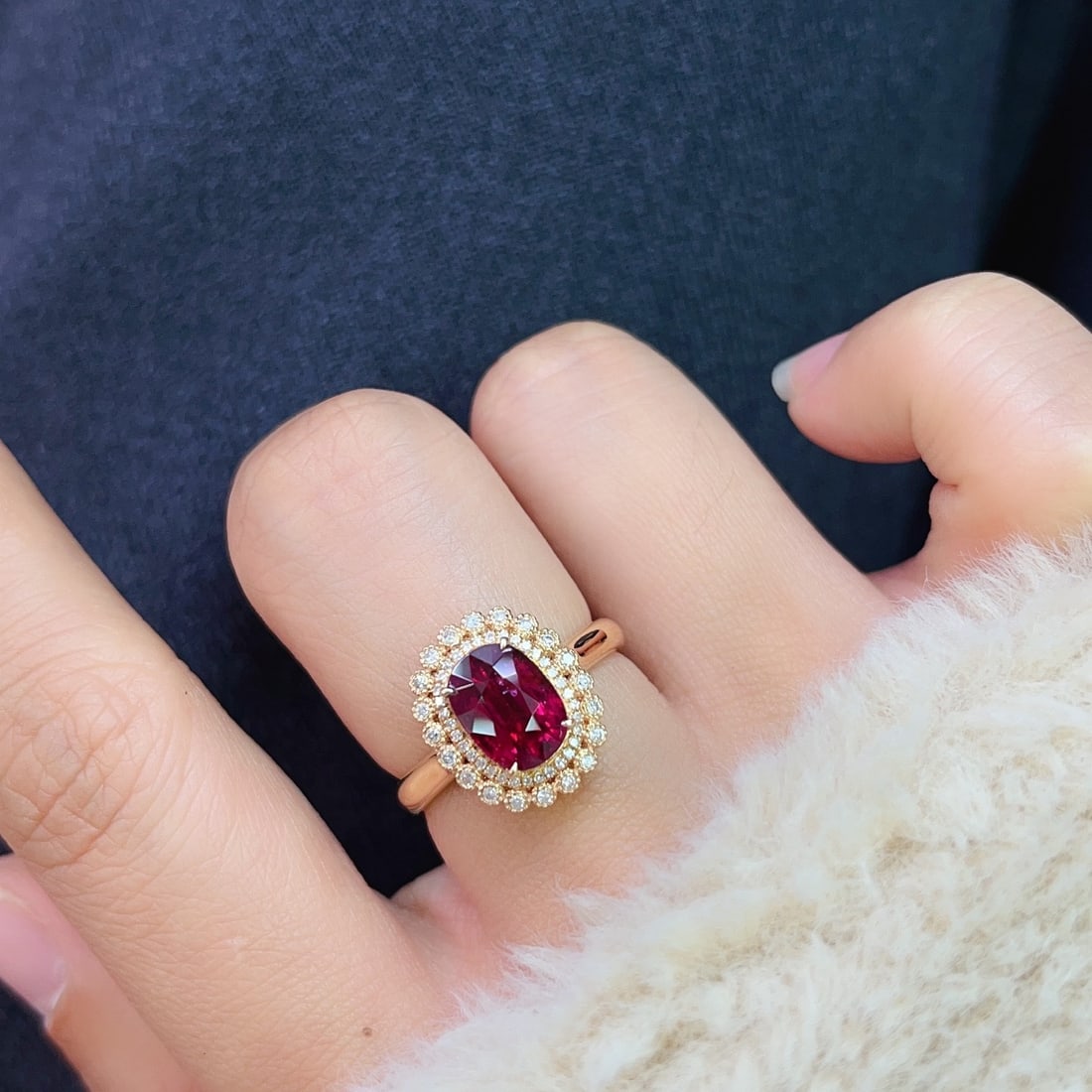 14k Gold 2.20 Ct Natural Tourmaline & Diamond Ring - 5