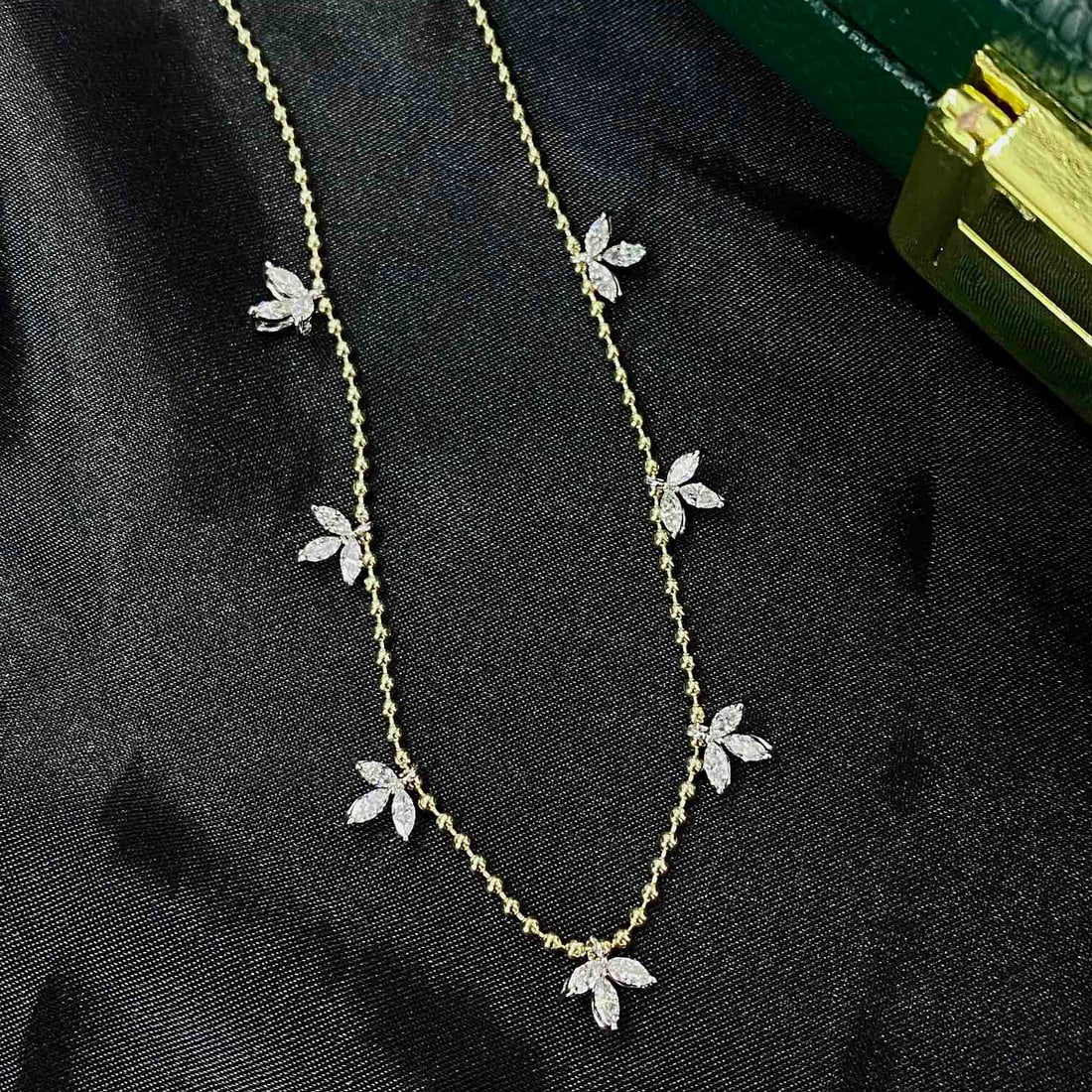 14k Gold 1.17 Ct Natural H Diamond Necklace: Ref:231104336 // gold content:14k gold // main gemstone:diamond // shape:marquise // carat weight:1. 17ct // clarity grade:vs-si // color:h // treatment:natural // Condition: New Low Estimate: