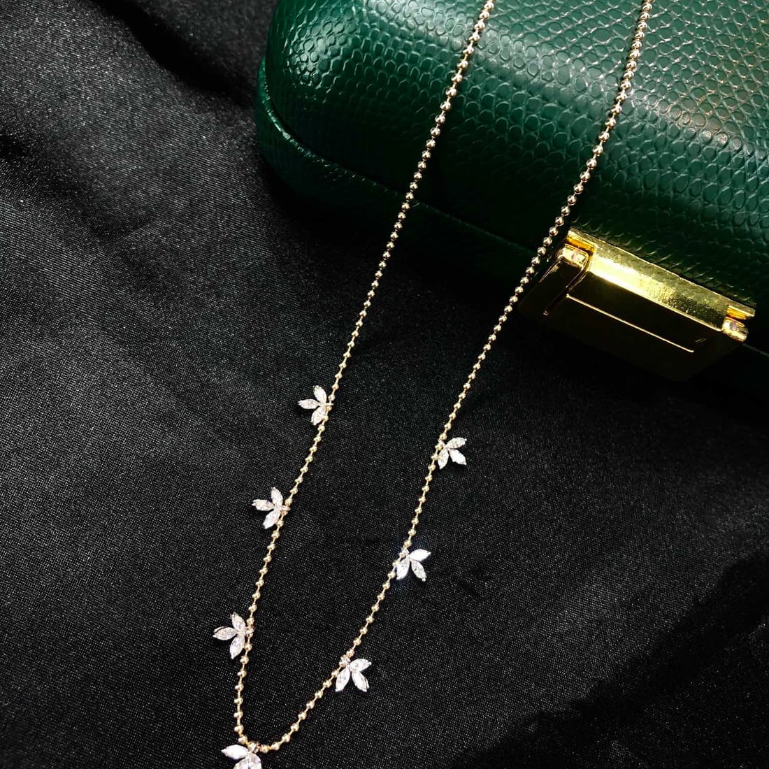 14k Gold 1.17 Ct Natural H Diamond Necklace - 4