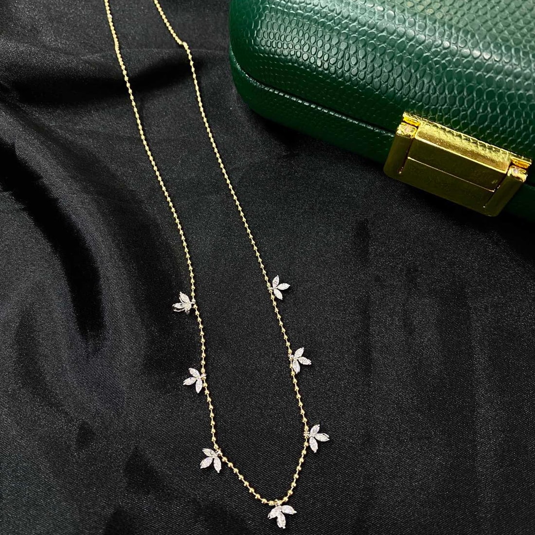 14k Gold 1.17 Ct Natural H Diamond Necklace - 5