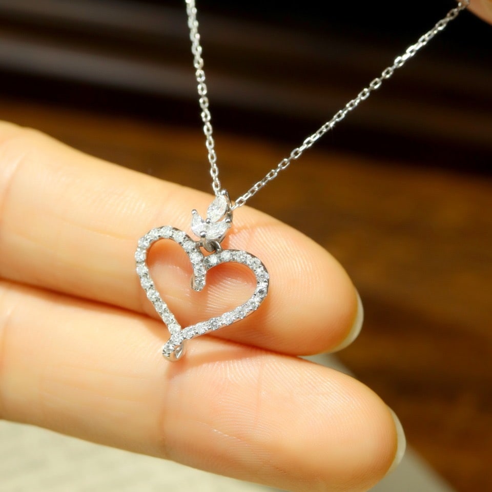 14k Gold 0.48 Ct Natural H Diamond Necklace - 4