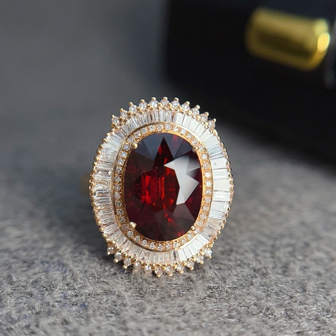14k Gold 3.55 Ct Natural Tourmaline & Diamond Ring - 3