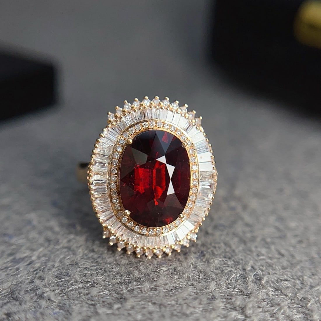 14k Gold 3.55 Ct Natural Tourmaline & Diamond Ring - 6