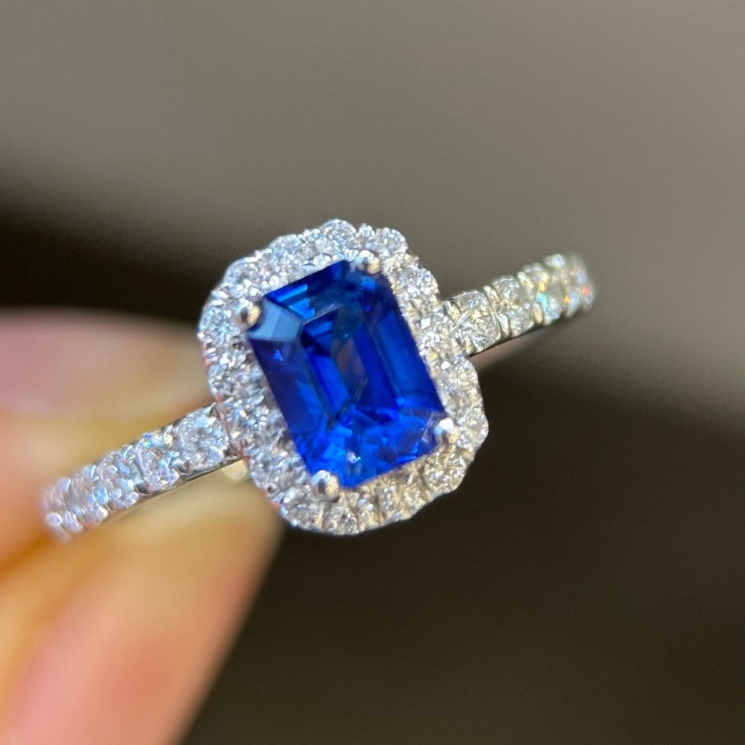 14k Gold 1.39 Ctw Natural Sapphire & Diamond Ring - 4