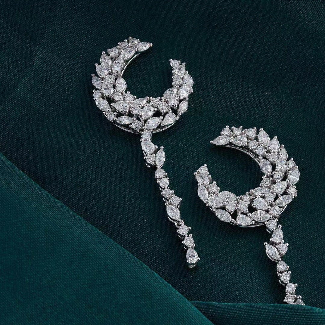 14k Gold 6.49 Ct Natural H Diamond Earrings - 2