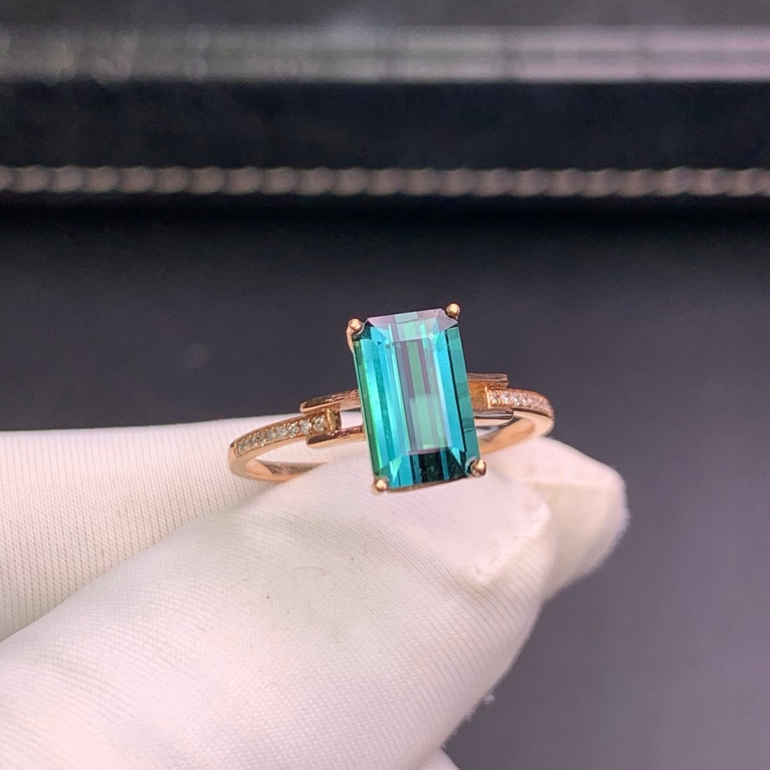 14k Gold 1.98 Ct Natural Tourmaline & Diamond Ring - 2