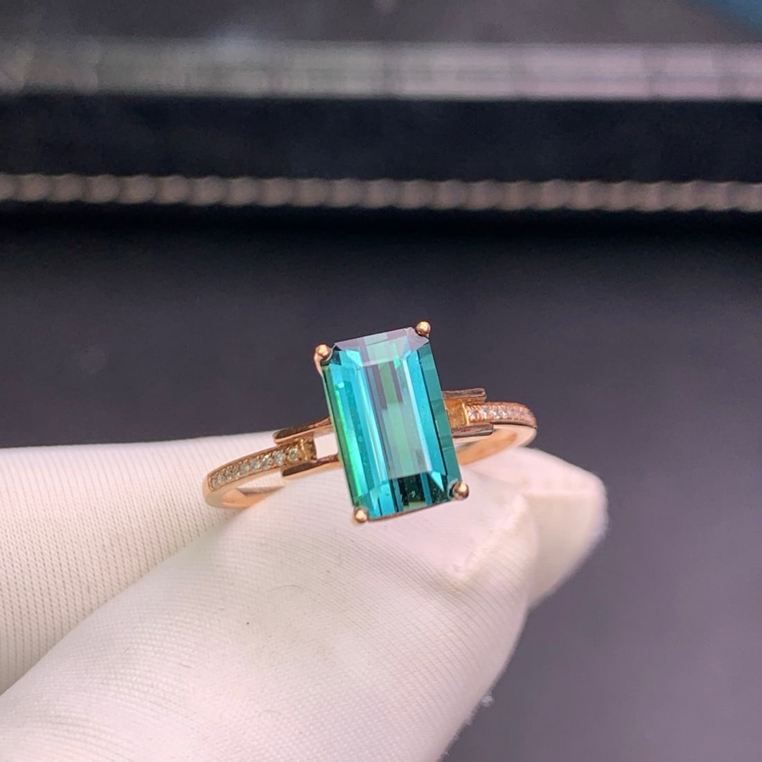 14k Gold 1.98 Ct Natural Tourmaline & Diamond Ring - 9