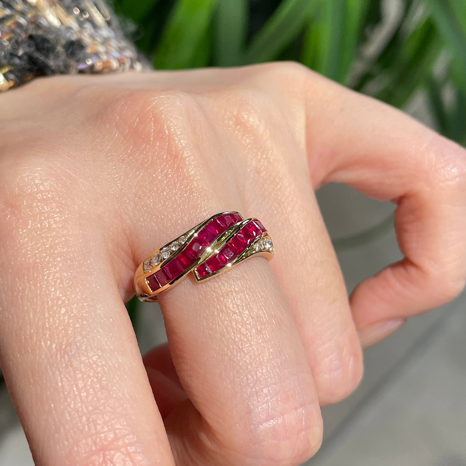 14k Gold 1 Ct Natural Ruby & Diamond Ring - 7